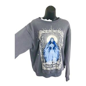 Disney’s Tim Burton Nightmare before Christmas Corpse Bride blue sweatshirt Smal